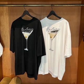 เสื้อยืดคอกลมQCLOTH !!! พร้อมส่ง 3.3 new arrival 🍸 Martini T shirt ผ้าคอนตอนS-3XL