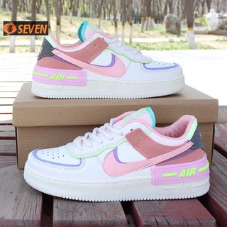 ✢✟New Air Force One, Blue Pink, Fashion Low Top Sneakers Women s Shoes