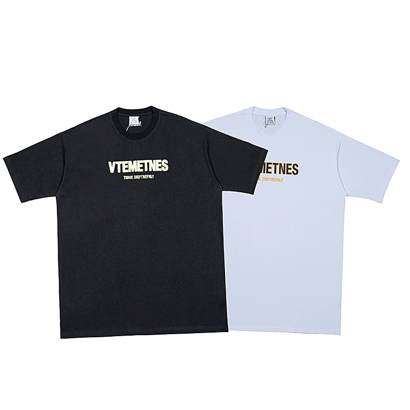 2022ss Vetements คุณภาพดีที่สุดแขนสั้นผู้ชายผู้หญิงผ้าฝ้ายกลางแจ้ง Breathable Tshirt VTM O-คอ Tops T