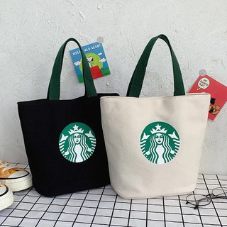 NEW กระเป๋าสตาร์บัค ถุงผ้าสตาร์บัคขนาด กระเป๋าผ้าสตาร์บัค กระเป๋าstarbucks กระเป๋าผ้า canvas กระเป๋าผ้าแคนวาส พร้อมส่งใน