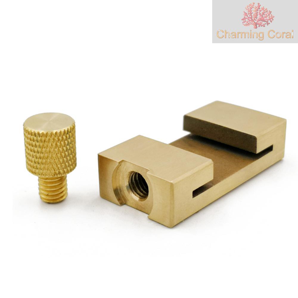Brass Steel Ruler Positioning Block Woodworking Line Locator Stop Block DIY Measuring Tool with 300mm Steel Ruler