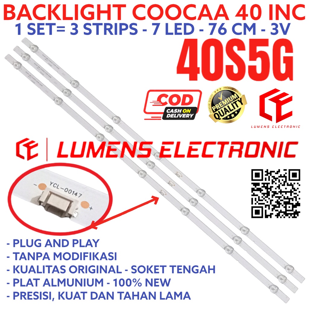 COOCAA 40 INC LED TV BACKLIGHT 40S5G 40S5 G 40S BL 7K 7LED 7 ปุ่ม 3V 3 ปุ่ม KOKA COCA COOCA BL 40IN 
