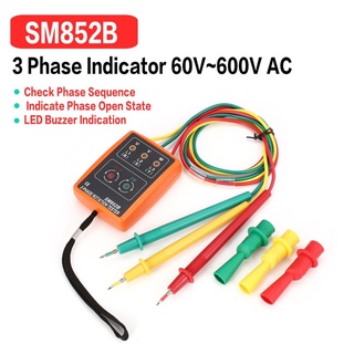 Sm852b เครื่องตรวจจับเฟสดิจิทัล LED 3 เฟส 60V~600V