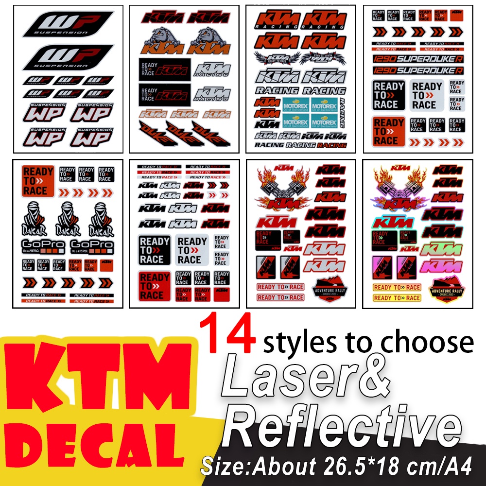 สติ๊กเกอร์สะท้อนแสง WP Shocker Damper สําหรับ Ktm 200 / 390 / 690 / 990 / 1090 / 1190 / 1290