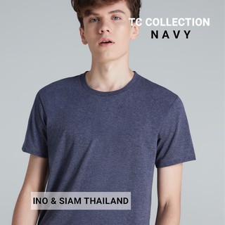 INO &amp; SIAM THAILAND เสื้อยืดสีพื้น ผ้า TC ใส่สบาย ไม่ต้องรีด สีกรม