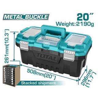 Total กล่องเครื่องมือช่าง ขนาด 14" /17"/20" ( Plastic Tools Box ) รุ่น ตัวล็อคพลาสติก / ตัวล็อคเหล็ก