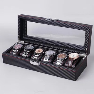 *พร้อมส่ง*กล่องนาฬิกา 6 เรือน กล่องใส่นาฬิกา กล่องเก็บนาฬิกา 6 ช่อง กล่องหนังนาฬิกา Watch Box 6 กล่องเก็บนาฬิกาข้อมือ