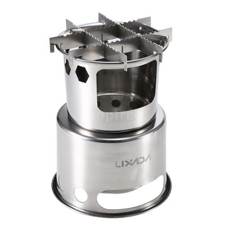 ♢Lixada Portable Folding Wood Stove Outdoor Lightweight Stainless Steel Picnic C