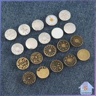 กระดุม ปรับเอวกางเกง ปุ่มที่ถอดออกได้ เป็นเข็มหมุด ปรับได้ตามต้องการ jeans buttons