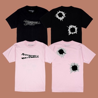 QW BULLET HOLE เสื้อยืดสีดำ ชมพู