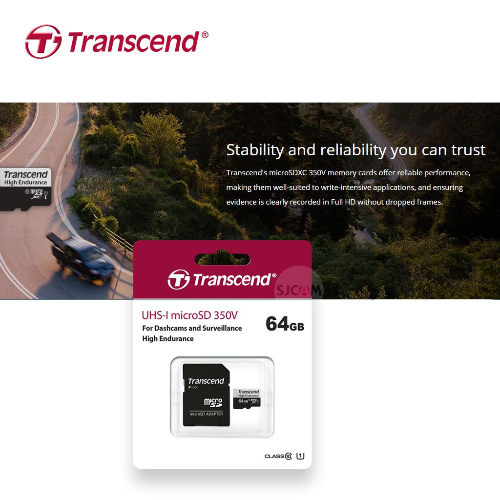 Transcend TS64GUSD350V トランセンド 64GB microSD w adapter U1 High Endurance  種類豊富な品揃え