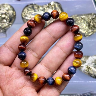 Premium Grade Multi Tiger eye กำไลหินธรรมชาติแท้ กำไลข้อมือ 100%