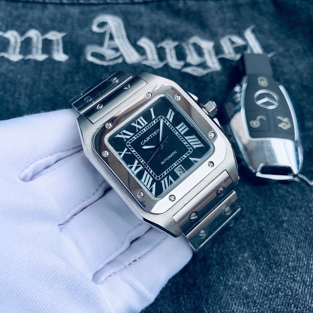 ค.า.ร์.เ.ที.ย.ร์ คาร์เทียร์Classic Santos Men's Watches นาฬิกาข้อมือสำหรับธุรกิจ นาฬิกาบูติก