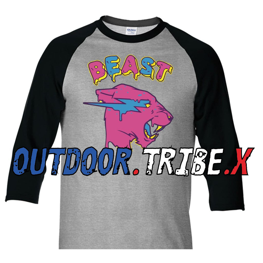 MR BEAST RAGLAN เสื้อโลโก้ผ้าฝ้าย