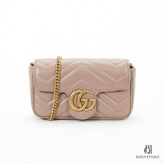 GUCCI MARMONT SUPER MINI BEIGE CALF GHW