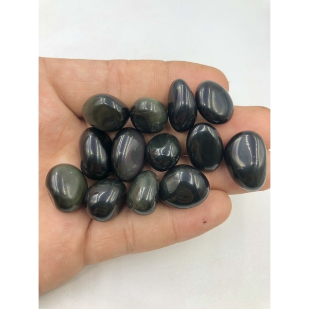 1 pc Natural Rainbow Obsidian  2-3 cm Polished Tumble Stone / Top High Quality Stone / Pocket Stone Healing Chakra. – โปรปัง