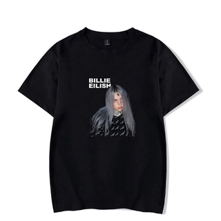 เสื้อยืดแฟชั่น¤♗▣Alimoo Billie Eilish Unisex T-shirt เสื้อยืดแขนสั้นผ้าฝ้ายขนาดใหญ่ ขนาดใหญ่ 4XL 254A