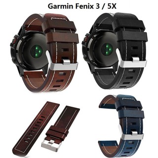 สายนาฬิกาข้อมือหนังสายนาฬิกาข้อมือหนังสําหรับ Garmin Fenix 3 / Fenix 5 X