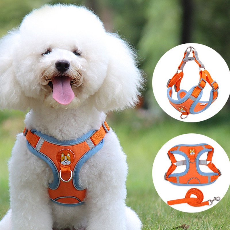 ดึงเชือกเชือกDog Harness Vest Training For uy Dog Suede Soft Breathable