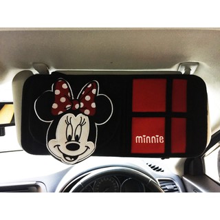 ลิขสิทธิ์แท้ มินนี่เม้าส์ ที่คลุมบังแดดหน้ารถยนต์ 1 ชิ้น สีดำแดง Minnie Mouse Disney Car Sun Visor Sunshade Cover 01