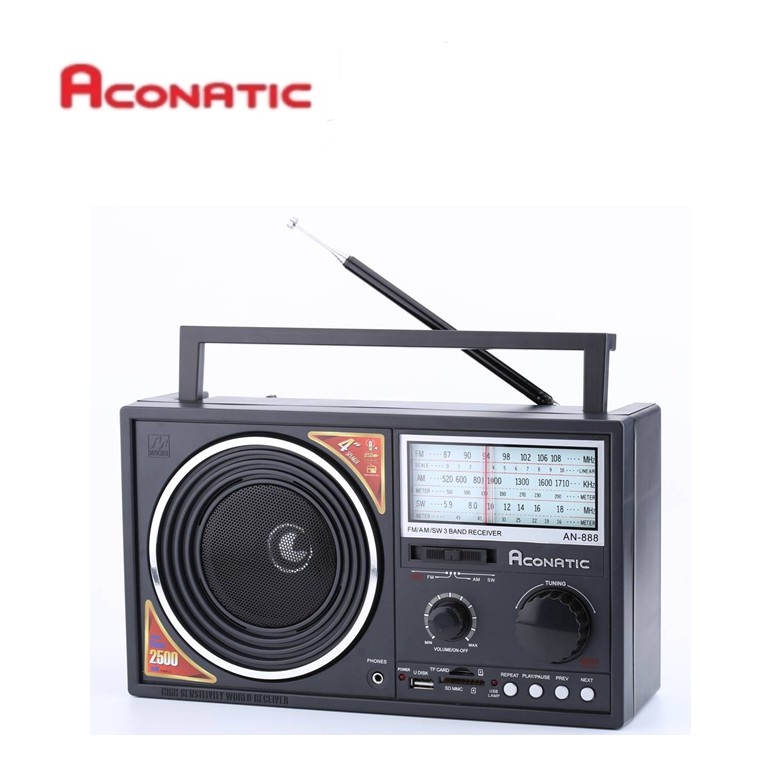 Aconatic วิทยุพกพา รุ่นAN-888 สีดำ รับประกัน1ปี