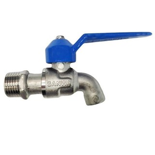 Water faucet SANWA 1/2" BL-L FANCY BALL TAP Water valve Water supply system ก๊อกน้ำสนาม ก๊อกบอลแฟนซี SANWA 1/2 นิ้ว สีฟ้