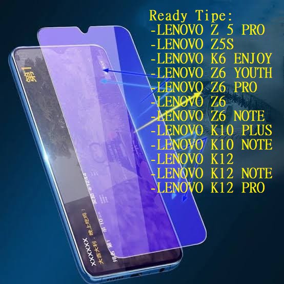 MATA LENOVO Z5S Z5 PRO K6 A6 Z6 K10 K12 PRO PLUS NOTE YOUTH กระจกนิรภัย Anti Blue UV Anti Eye รังสี