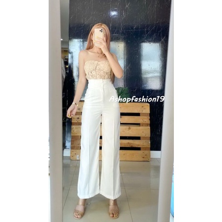 กางเกงขากระบอก เอวสูงปรี๊ดดด ผ้าซาร่า - รูปที่ 4