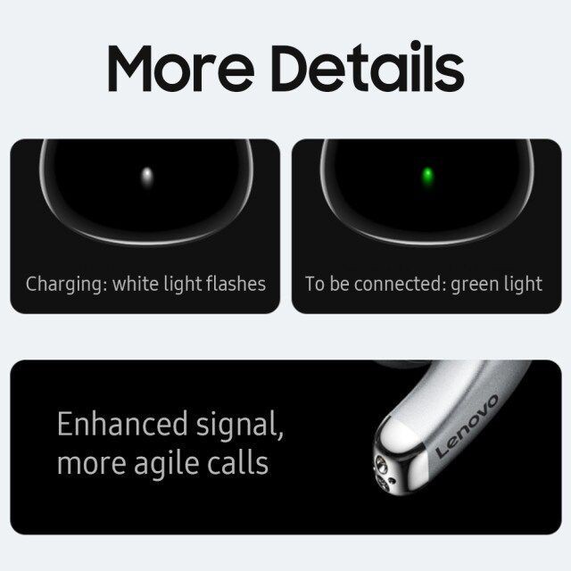 Lenovo Thinkplus LP5 True Wireless Bluetooth 5.0 หูฟัง TWS Touch Control Low Latency Handfree หูฟังพร ้ อมหูฟังสเตอริโอ HD