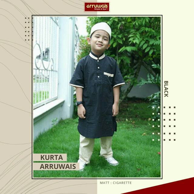 Hitam Ar RUWAIS KURTA BLACK NO. 10