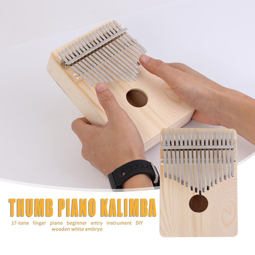 17 Key Kalimba African Diy Wood White Embryo Thumb Finger Piano Wooden