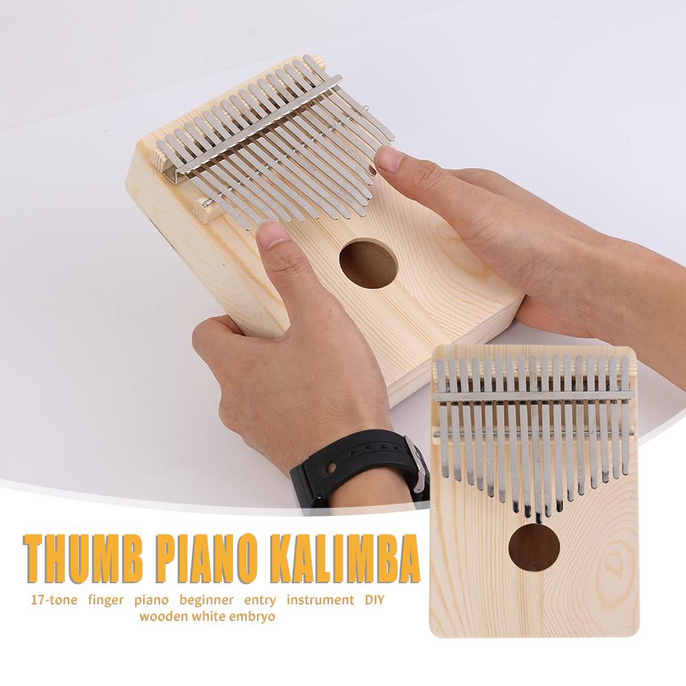 17 Key Kalimba African Diy Wood White Embryo Thumb Finger Piano Wooden ...