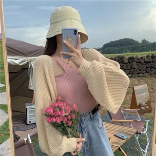 MAYA🌸พร้อมส่ง🌸เสื้อคลุมไหมพรมแขนยาว แฟชั่นสไตล์เกาหลีน่ารัก ผ้าหนาใส่สบาย(1856)