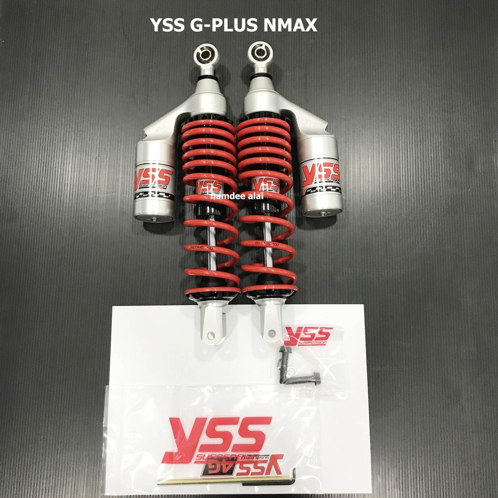 YSS G-PLUS โช๊คหลังแต่ง (แก๊สแท้) สปริงแดง สำหรับ NMAX 155 1 คู่
