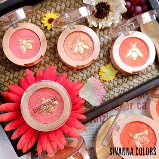 ⚡FLASH SALE⚡♡พร้อมส่ง์ Sivanna Color Goid Bee Blusher HF6036 บลัชอ่อนผึ้งทอง ของแท้100%