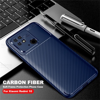 For Redmi 10C Case Carbon Fiber Pattern Phone Cover For Xiaomi Redmi10c Redmy Redme 10 C C10 6.71" Silicone Shockproof Fundas