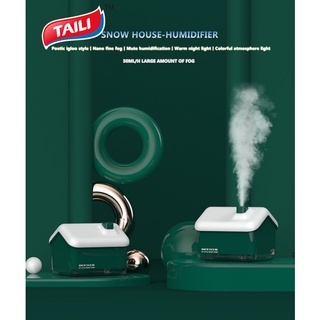 TAILI Mini New Snow House Small Air Humidifier เครื่องทำให้ชื้น USB Fog Bedroom Creative Christmas Gift Humidifier