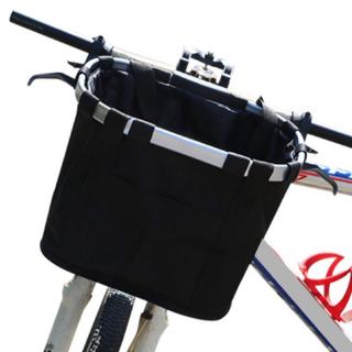 FUN⚽ Bicycle Basket Folding Removable Front Bike Handlebar Basket Detachable Bag