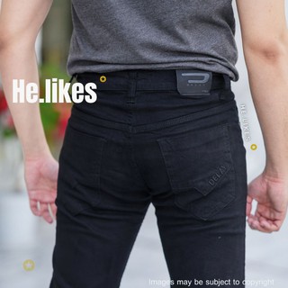 กางเกงยีนส์สีดำ-กางเกง Denim Chino Regular-fit Menwears for Outdoor - สี Superblack (Premium quality -ผ้าเกรดA