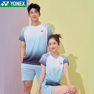 Yonex ชุดกีฬาแบดมินตันลําลอง แบบแห้งเร็ว สําหรับผู้ชาย และผู้หญิง