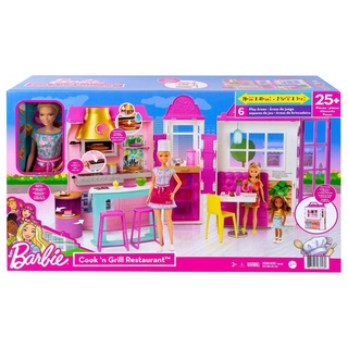 ​Barbie Cook ‘n Grill Restaurant Playset บาร์บี้ บาร์บี้อีสเทท ร้านอาหาร (HBB91)