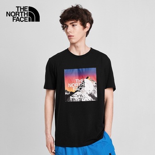 เสื้อยืดชาย เสื้อสาวอวบ THE NORTH FACE เสื้อยืดลําลองสําหรับผู้ชายผู้หญิงแขนสั้นคอกลมพิมพ์ลาย Tee