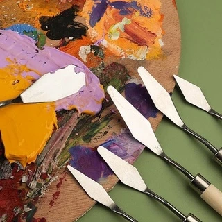 Rex TT 7Pcs Painting Scraper Paint Spatula Palette Knife Mixing Stainless Steel Kit