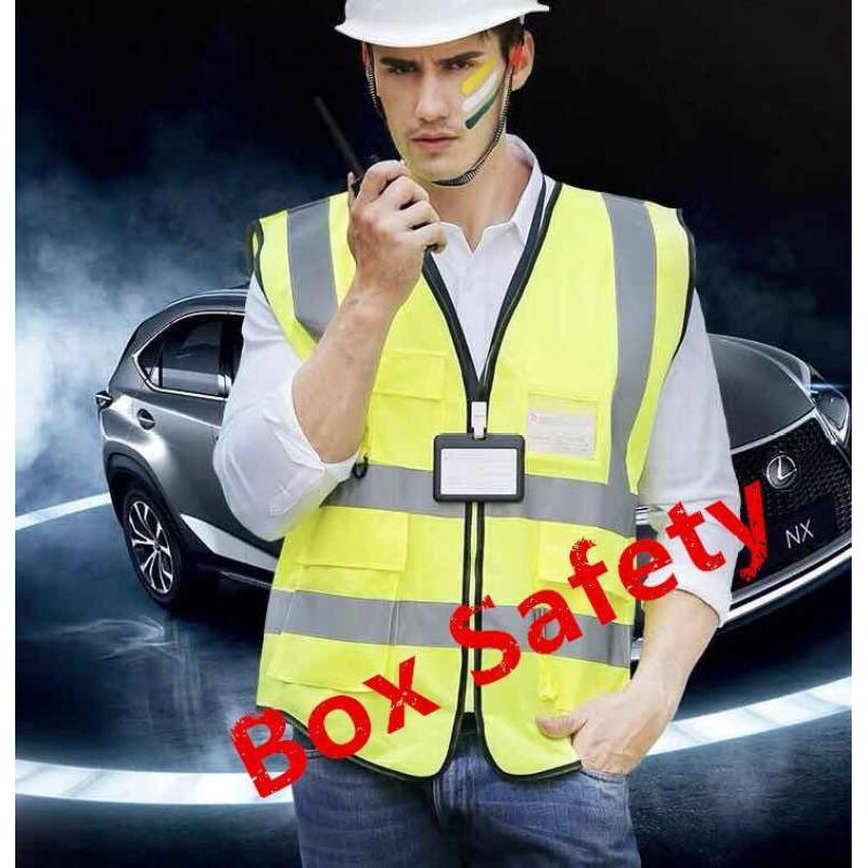 F09 เสื้อกั๊กจราจร เสื้อกั๊กสะท้อนแสง Traffic Construction ชุดปั่นจักรยาน safety vest