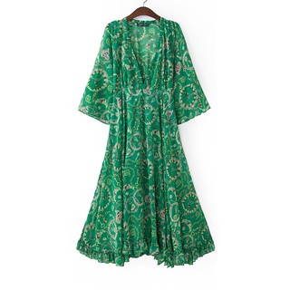 เดรสยาว / Maxi Dress Bohemian Romantic โทนสีสดใสทิ้งตัวสวย!