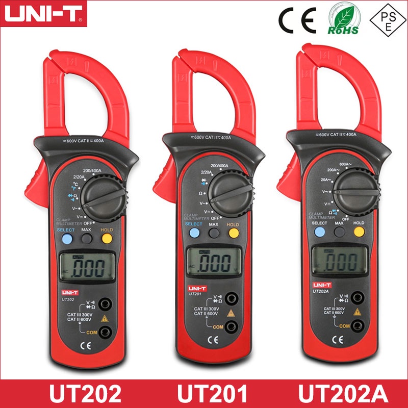 Uni-t เครื่องวัดอุณหภูมิดิจิทัล UT202A UT202 UT201 DC AC RMS NCV โอห์ม