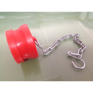 ฝาปิดตัวผู้สวมเร็ว ขนาด 2.5" พร้อมโซ่คล้อง วัสดุพลาสติก สีแดง 2.5" red plastic cap male type HY-001-59