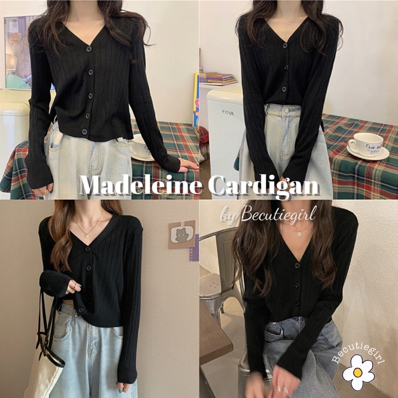 Madeleine Cardigan • พร้อมส่ง • เสื้อคลุมแขนยาว คาร์ดิแกนไหมพรม Becutiegirl