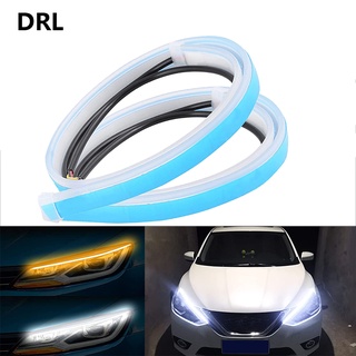 ไฟเลี้ยวเดย์ไลท์ LED DRL ยืดหยุ่น กันน้ํา 30 ซม. 45 ซม. 60 ซม. สีขาว แดง เหลือง ฟ้า สําหรับรถยนต์ 1/2 ชิ้น