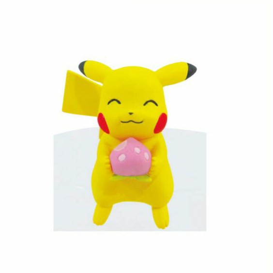 กาชาปอง Pikachuกินสตอเบอรี่ 🍓เกาะแก้ว (Pikachu&Evee) งานแท้ญี่ปุ่น.